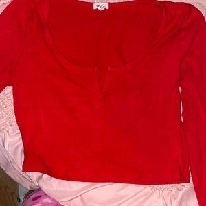 A red crop top from Garage